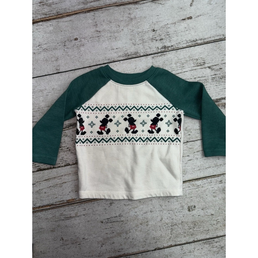 Jumping Beans Disney Boys Mickey Mouse Long Sleeve Christmas Pullover 18 Mo